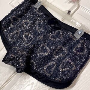 Victoria Secret Sequence Pajama Shorts Size Medium with Heart Designs ✨